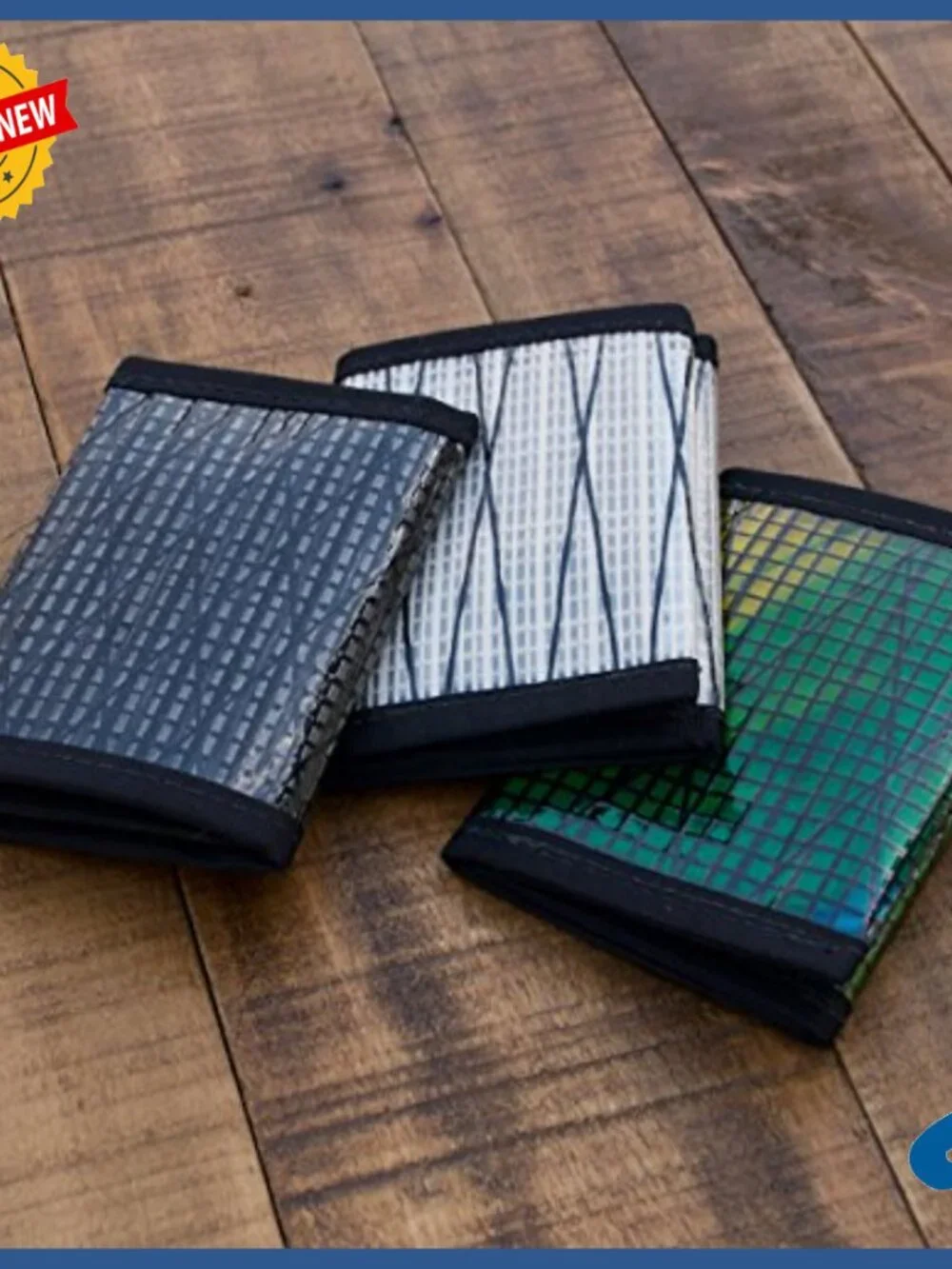 Recycled Sailcloth Slim Trifold Wallet - Minimalist Design Made in USA